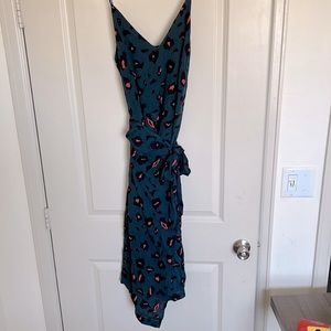 Leopard warped print dress, skinny straps